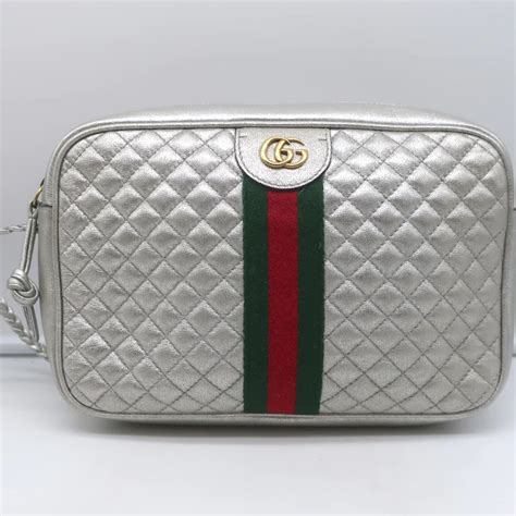 Gucci Trapuntata Small Quilted Metallic Crossbody Camera Bag